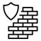 Shield wall icon outline vector. Brick defense