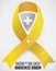 Shield and Yellow Ribbon Promoting Sarcoma and Bone Cancer Awareness, Vector Illustration