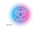 Shields line icon. Privacy secure sign. Gradient blur button. Vector