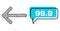 Shifted 99.9 Conversation Bubble and Network Arrow Left Icon