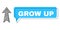 Shifted Grow Up Speech Cloud and Linear Arrow Up Icon