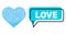 Shifted Love Conversation Cloud and Net Love Heart Icon