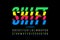Shifted style modern colorful font