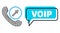Shifted Voip Conversation Bubble and Net Mesh Outgoing Call Icon