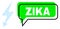Shifted Zika Green Message Cloud and Mesh Wireframe Electric Strike