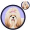 Shih tzu dog head in circle