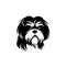 Shih Tzu Icon, Dog Black Silhouette, Puppy Pictogram, Pet Outline, Shih Tzu Symbol Isolated on White