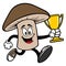 Shiitake Mushroom running with a Trophy