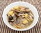 Shiitake mushroom soup with onion and potato