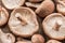 Shiitake mushrooms. Macro. Food background.