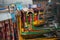 Shikara boats lined up in Srinagar on Dal Lake