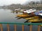 Shikaras of Dal Lake Srinagar waiting for the tourist in the month of Jan