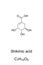 Shikimic acid, chemical formula and skeletal structure
