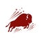 shilhoutte of bull buffalo logo design. simple bison vector logo illustrations