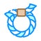 shimenawa ring shintoism color icon vector illustration