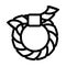 shimenawa ring shintoism line icon vector illustration