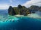 Shimizu Island in El Nido, Palawan, Philippines. Tour A route and Place.