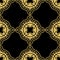 Shimmer gold seamless pattern in arabic style, black gold arabesque ornate pattern