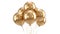 Shimmering Celebration: 3D Golden Balloons for Party Decor on White Background