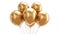 Shimmering Celebration: 3D Golden Balloons for Party Decor on White Background