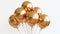 Shimmering Celebration: 3D Golden Balloons for Party Decor on White Background