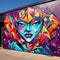 Shimmering Diamond on Vibrant Graffiti-Style Backdrop