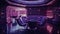 Shimmering Elegance: Futuristic Purple Interior by Steven Meisel