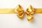 Shimmering Golden ribbon background. Generate Ai