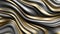 A shimmering metallic background with interlocking gold and silver waves. Generative ai