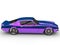 Shimmering metallic purple American vintage car - side view