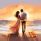 Shimmering Sands, Glowing Hearts: A Beach Wedding Illumination