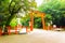 Shimogamo Shrine Torii Gate Entrance Angled