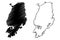 Shimoshima island Japan, East Asia, Japanese archipelago, Amakusa Islands map vector illustration, scribble sketch Shimoshima