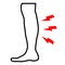 Shin hurts icon on white background. flat style. body pain symbol. shin pain sign