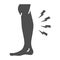 Shin hurts solid icon, Body pain concept, Shin pain sign on white background, leg injured in shin area icon in glyph