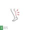 Shin hurts thin line icon. Body pain concept, Shin pain sign