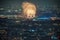 Shin-Yokohama fireworks display from Yokohama Landmark Tower observation deck