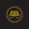 Shine hand open book thin line education logo vector