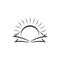 Shine sun rise book education logo vector