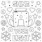 Shine your light. Coloring page. Vector illustration. Candle.