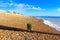 Shingle beach of Deal town low tide Kent England