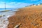 Shingle beach of Deal town low tide Kent England