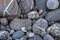 Shingle shore, closeup, clean beach, rocks Crimea