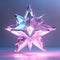 Shining Blue and Pink Lighting Crystal Star Floating, Generative AI Based Artwork