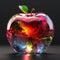 Shining celestial glass apple with a galaxies inside