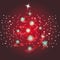 Shining Christmas tree red vector background.