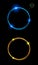 Shining circle banner. Magic light neon energy circle. Glowing fire ring trace.