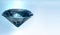 Shining crystal diamond on a blue background