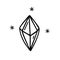 Shining crystal vector icon. Glass quartz, a beautiful gemstone. Magic prism. Moonstone isolated on white