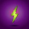 Shining electricity icon. Green energy symbol